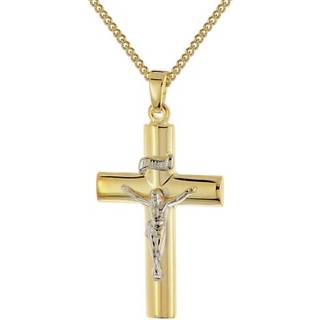 trendor 28574 Kruzifix 925 Silber Vergoldet mit Halskette