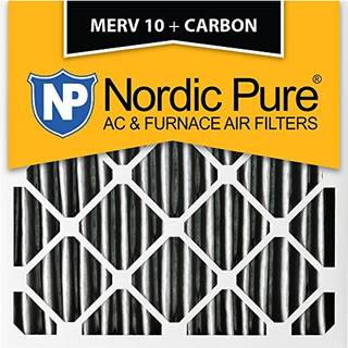 Nordic Pure 20x20x1 (19 1/2 x 19 1/2 x 3/4) Furnace Air Filters Merv 10 plisseret plus carbon 6 -pakke