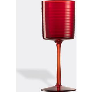 NasonMoretti Glassware - 'Gigolo' water glass, striped red in Red 100% Murano Glass