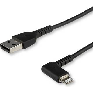 STARTECH 1M ANGLED LIGHTNING TO USB CABLE-APPLE MFI CERTIFIED-BLACK CABL