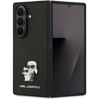 Samsung Galaxy Z Fold7 Karl Lagerfeld Saffiano Metal Karl and Choupette Cover - Sort