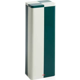 Tin Container, slim, green/off-white