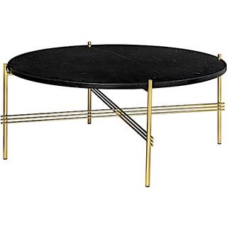 GUBI TS Sofabord Rundt Ø80 Messing/Sort Marquina Marmor