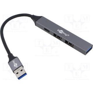4-Port USB-A 3.2/2.0 Hub (3xUSB-A/1xUSB-C), aluminium, 0,1m