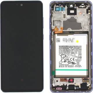 Samsung Galaxy A72 LCD-skærm med batteri originalt - Awesome Violet