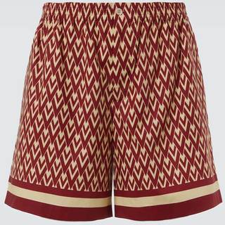 Valentino Toute La V cotton poplin Bermuda shorts - red - EU 44