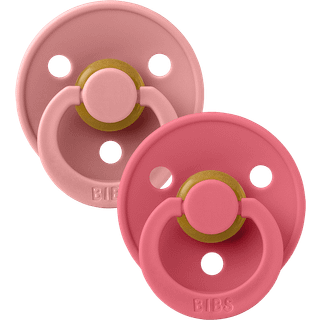 BIBS Colour Latex Rund Dusty Pink/Coral 2 pak - flere størrelser