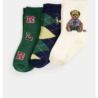 Polo Ralph Lauren Polo Ralph Lauren Baby Bjørne Grafisk Tryk Crew Sokker 3 Pakke