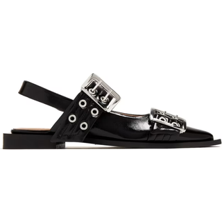 Chunky Buckle Ballerina Naplack S2312 Black