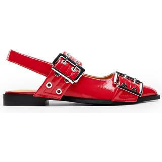 Ganni Faux leather slingback flats - red - EU 36