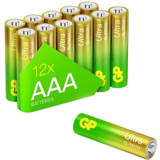 GP Ultra Alkaline AAA batteri, 24AU/LR03, 12-pak