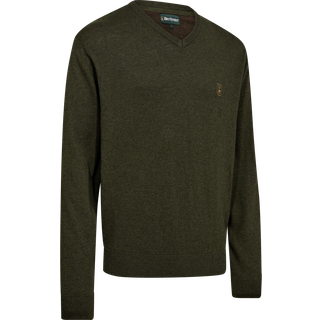 Deerhunter - Harrington Strik Med V-hals Forest Ember Melange Herre XL Ribejagtogfikseri.dk