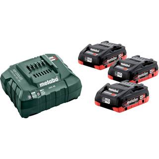 Metabo batteri-pakke 18V,  3 x 4,0 Ah batteri og lader