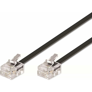 RJ11 6P4C Modular telefon kabel | Sort | 10 meter | PRIS-MATCH