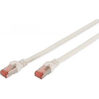 DIGITUS Professional CAT 6 Kabel med afskærmning med folie og kobberfletning (SFTP 50cm Patchkabel Hvid --> På fjernlager, levevering hos dig 20-10-2026