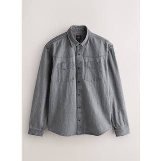 Next Grey Denim Western Style Long Sleeve Shirt - XX-Large