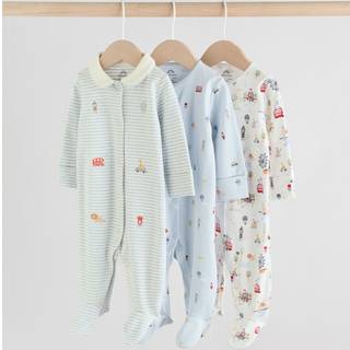 Next Blue London Baby Sleepsuits 3 Pack (0mths-2yrs)