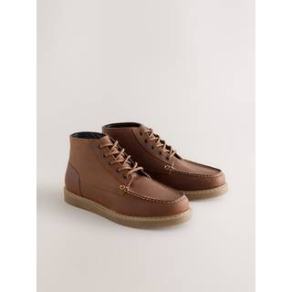 Next Brown Mid Wedge Leather Boots