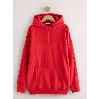 Next Cherry Red Active Longline Overhead Seam Detail Supersoft Hoodie with Pockets