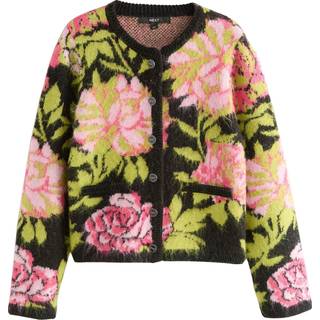 Next Black Multi Brushed Floral Pattern Knitted Cardigan