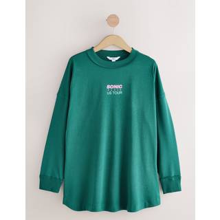 Next Green/Pink Graphic Long Sleeve Crew Neck Top