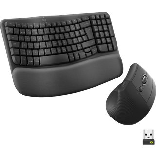 Logitech Wave Keys and Lift Combo - Tastatur & Mus sæt - Nordisk - Sort