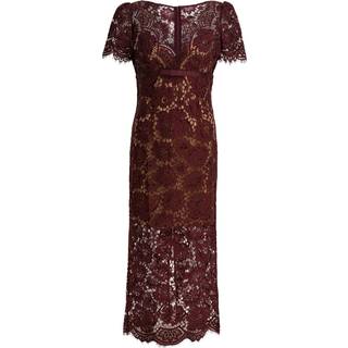 Self-Portrait Floral lace midi dress - burgundy - XXS