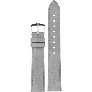 Hirsch 03433130-2-20 Lederarmband für Uhren Osiris Nubuk M 20 mm Grau