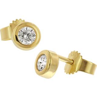 trendor 68720 Damen-Ohrringe 925 Silber Goldplattiert Zirkonia Ohrstecker