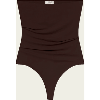Agolde Gwyneth ruched open-back bodysuit - black - S