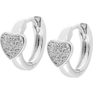 trendor 68194 Mädchen-Ohrringe 925 Silber Klapp-Creolen mit Herz
