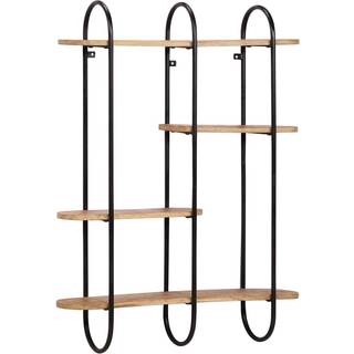 væghylde 90x20x116,5 cm massivt ru mangotræ