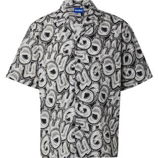 Relaxed fit skjorte i bomuldspoplin med print