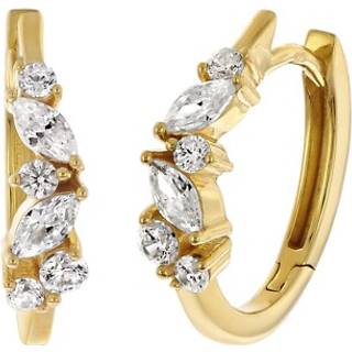 trendor 68829 Damen-Ohrringe 925 Silber Vergoldet Zirkonia Creolen