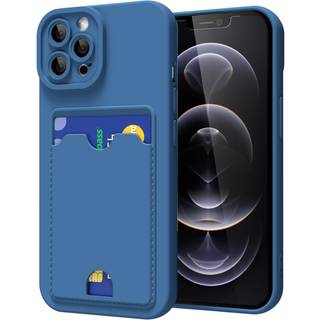 oakxco til iPhone 12 Pro-etui med kortholder Sdt silikone-pung-telefon-etui med kreditkortspalte Bldt gummi tyndt tyndt taske til kvinder Mnd