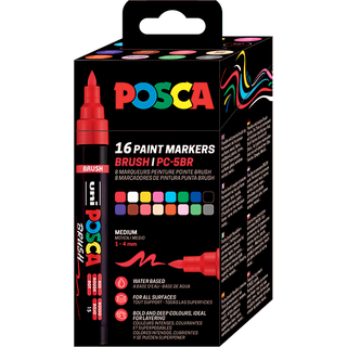 Posca PC-5BR 1-4 mm Fuldt Sortiment - 16-Pak