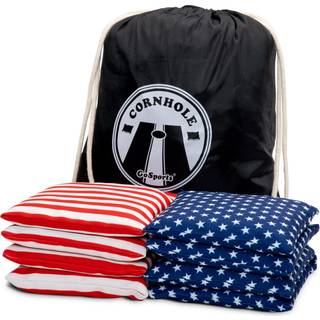 Gosports Officiel regulering Cornhole Bean Poss Set på 8 - For sjove afslappet cornhole -spil - Alle vejr - Amerikanske stjerner og striber