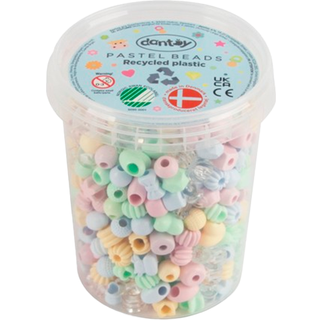 Plastperler - Pastel, 520 stk