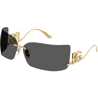 Dolce & Gabbana Kvinde DG2319 02/87 Solbriller Metal Guld Grå Firkantet Normal