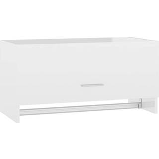 Garderobe 70X32,5X35 Cm Konstrueret Træ - Hvid højglans