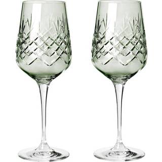 Hvidvinsglas 35 cl - Frederik Bagger - Crispy Madame Emerald, Grøn - 2 stk. - Vinglas - Tilbud