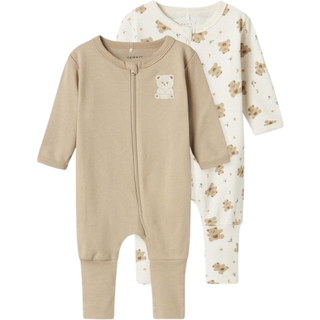 Name It Natsæt 2-pak Jet Stream Med Bamseprint - Str. 9m 74cm