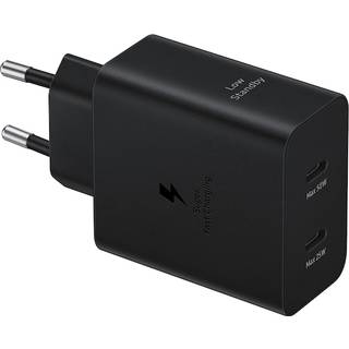 Samsung 50W rejseoplader Duo 3A, 2 x USB-C med USB-C kabel - Sort
