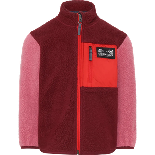 Didriksons Anten, fleecejakke, junior, mørkerød