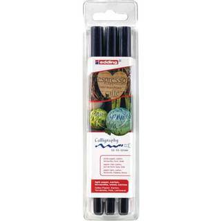 Edding 1255-3 sort kalligrafi etui m. 3 penne hhv. 2, 3.5 og 5mm  (1stk.)