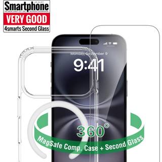iPhone 17 Pro - 4Smarts 360° Beskyttelsessæt m. Cover & Skærmbeskyttelsesglas - MagSafe Kompatibel - Gennemsigtig