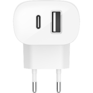 BELKIN 37W DUAL CHARGER 25W USB W/POWER DELIVERY 12W USB-A WHITE CHAR