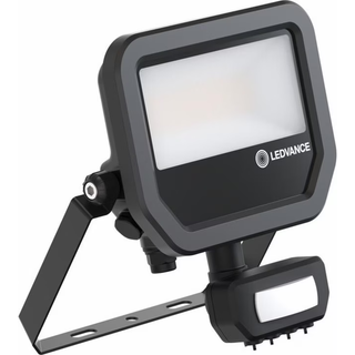 Ledvance LED Projektør Aluminium Sort 17W 2200lm 100D - 830 Varm Hvid | IP65 - Bevægelses- Og Lyssensor - Symmetrisk