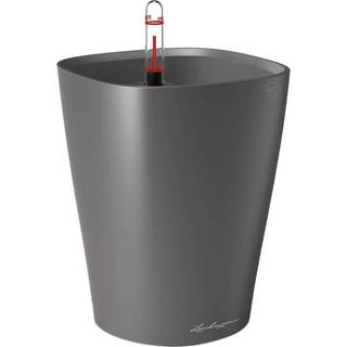 Lechuza Deltini indendørs krukke til blomster med selvvandingssystem 19 Charcoal metallic