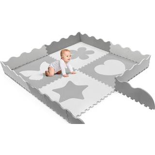 Sorbus Baby Play Mat Fliser - 61 """" X 61 """" Ekstra store ikke -giftige skumpuslespil Floor Mat til b?rn Gr? og hvid sammenl?sning Foam Playroom &